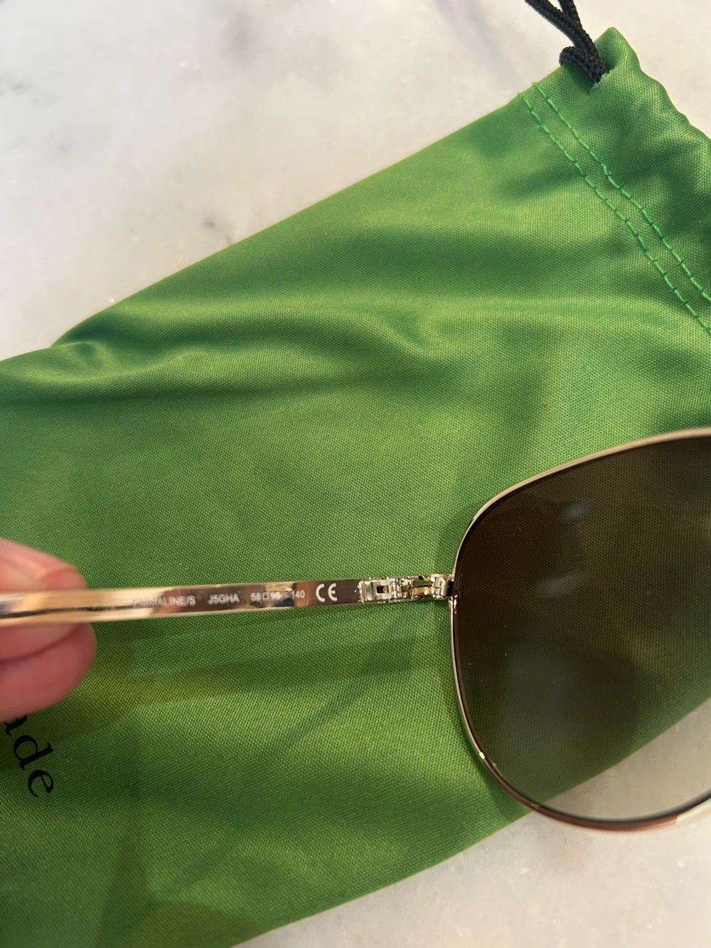 Kate Spade gold aviator sunglasses with brown lenses New - Picture 2 of 6